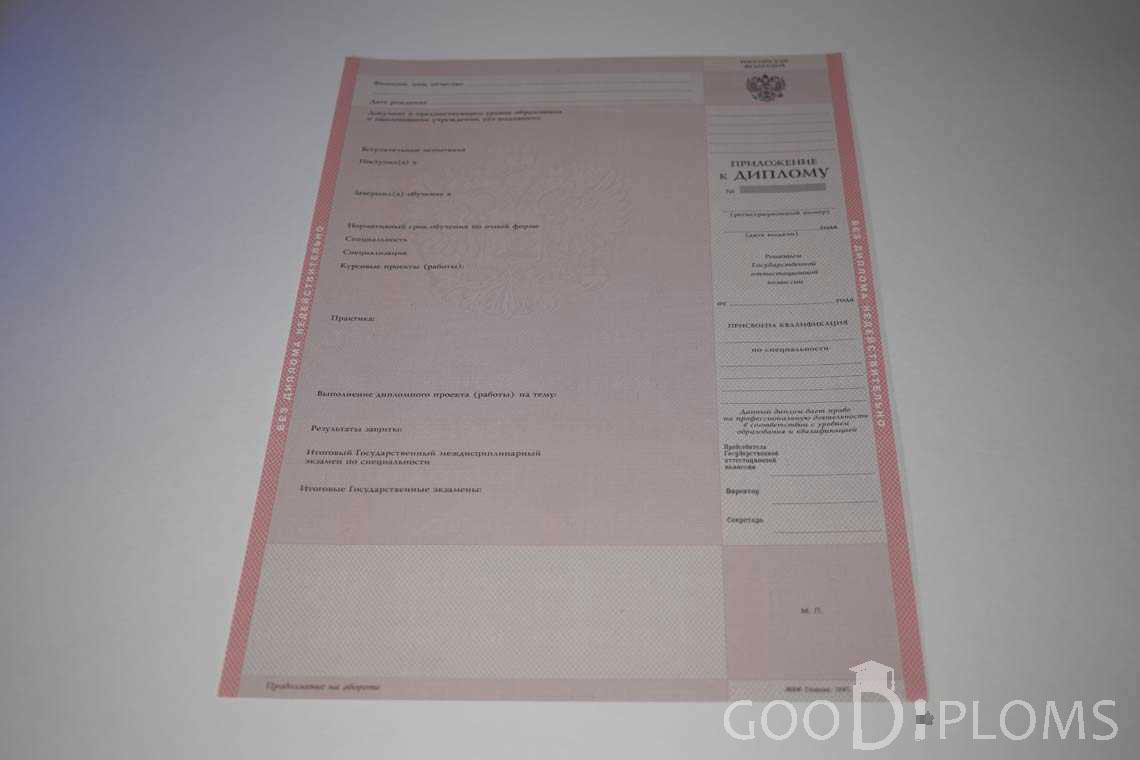 Приложение к Диплому Техникума с Отличием в период c 1997 по 2002 год - Херсон