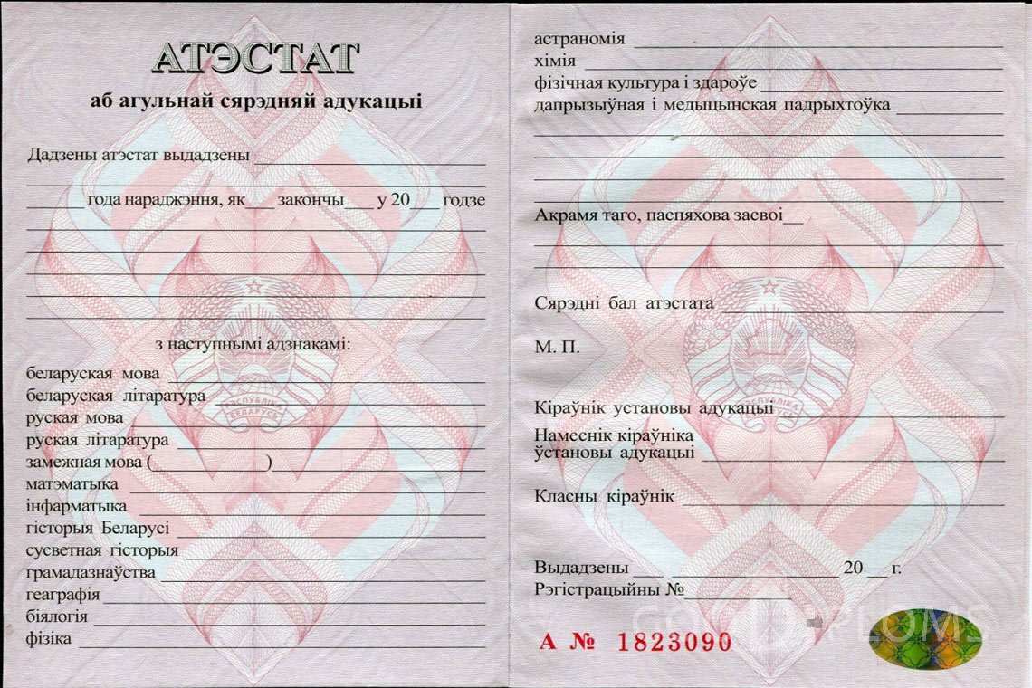 Белорусский аттестат за 11 класс - Херсон